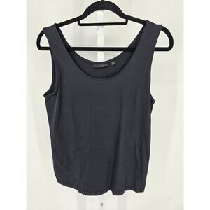 Semantiks Womens Sz XL Scoop Neck Tank Top Navy Blue Layering Piece